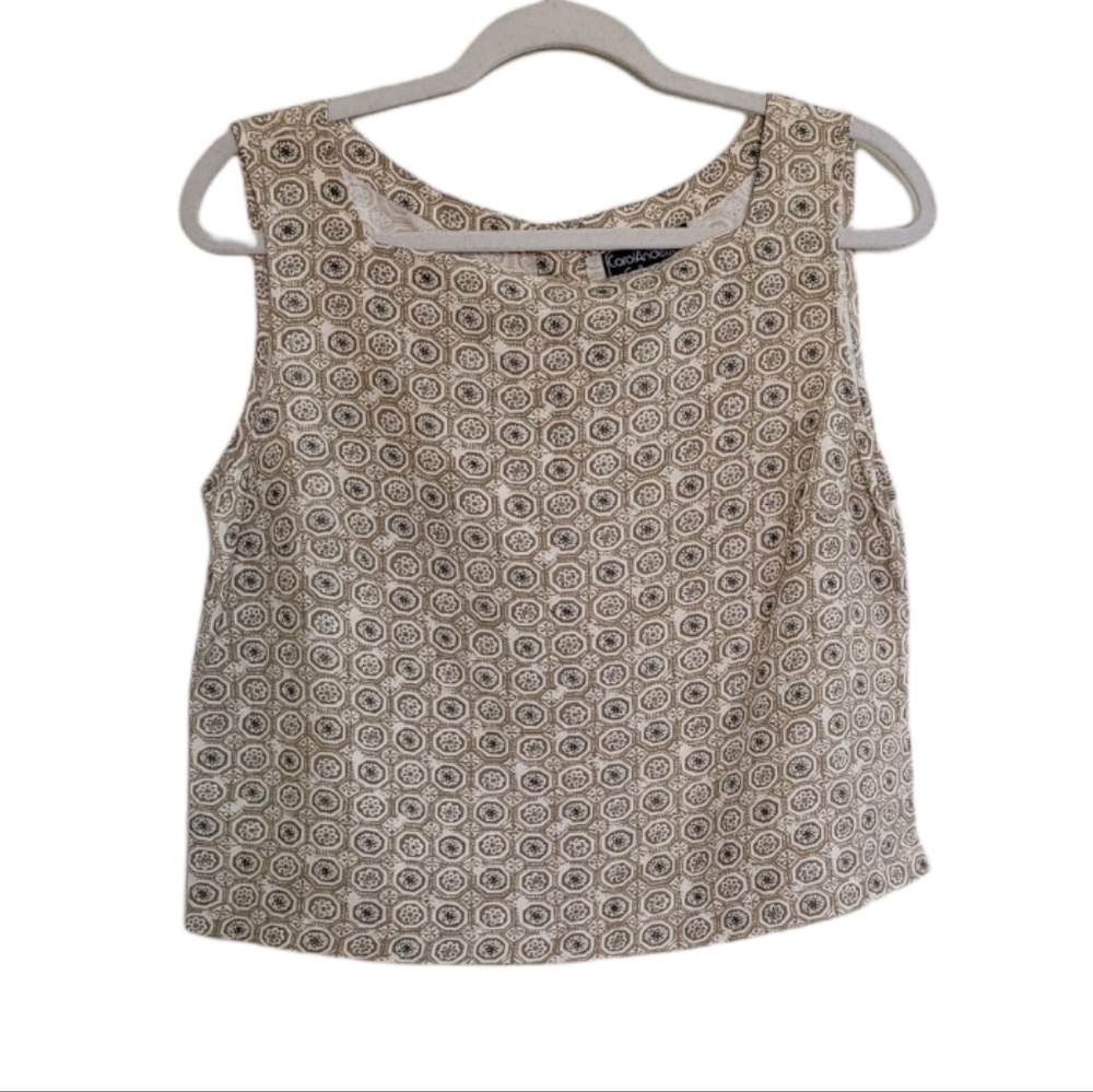 🆕️ Vintage Carol Anderson Collection Silk Linen Blend Button Back Tank Top